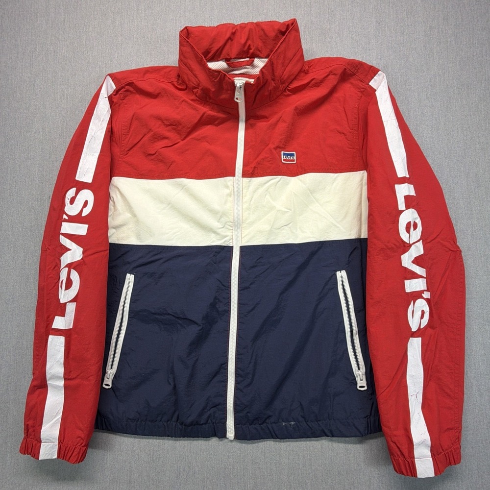 Levi's Strauss Windbreaker Summer Red Blue White‎ USA Size XXL